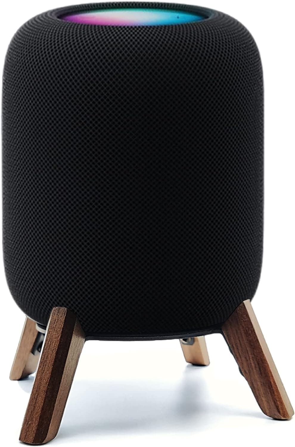 Real Wood Stand for Homepod 2nd gen (2023 Released), Wooden Holder with Metal Frame for Better Sound,Sturdy Stable Mount with Anti-Slip Protects Apple Home pod 2nd Smart Speaker (Walnut)