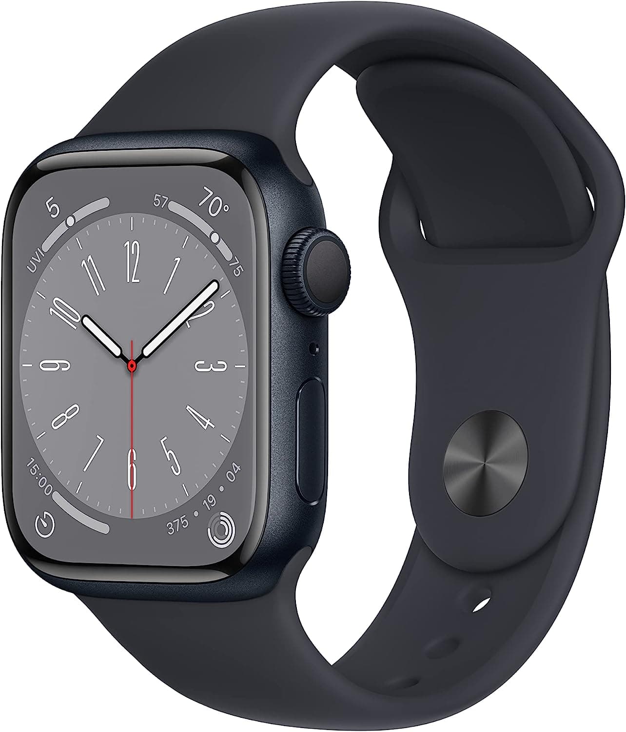 Apple Watch Series 8 [GPS 41mm] Smart Watch w/Midnight Aluminum Case with Midnight Sport Band - S/M. Fitness Tracker, Blood Oxygen & ECG Apps, Always-On Retina Display, Water Resistant